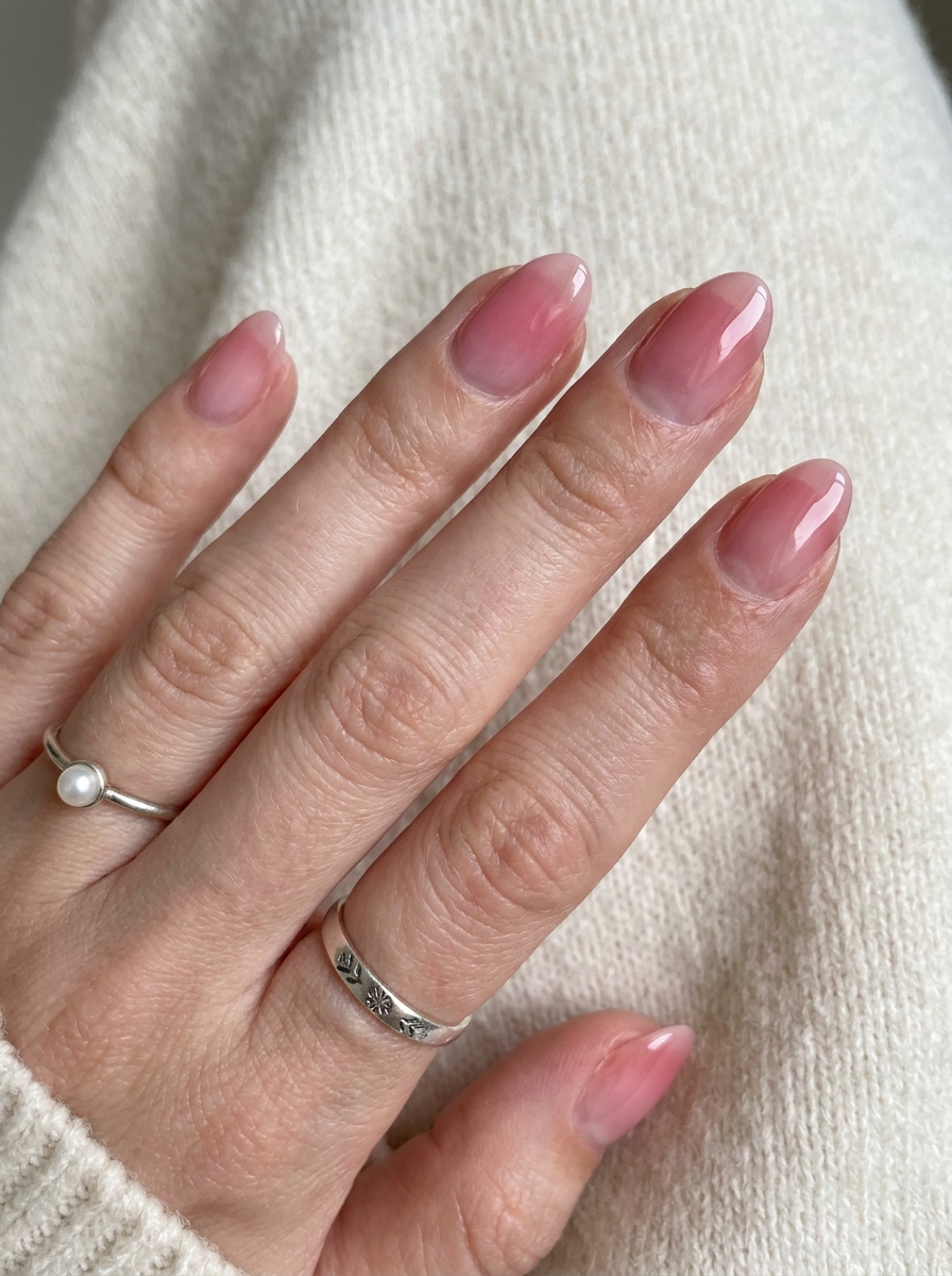 Pink Syrup Nails als Koreanische Nageldesigns Inspiration 2026